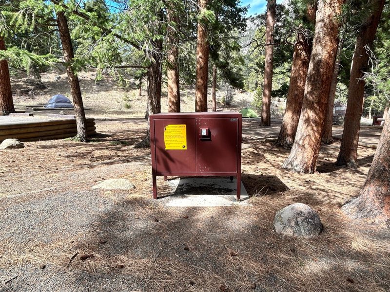 Metal Food Storage Locker in a campsite
