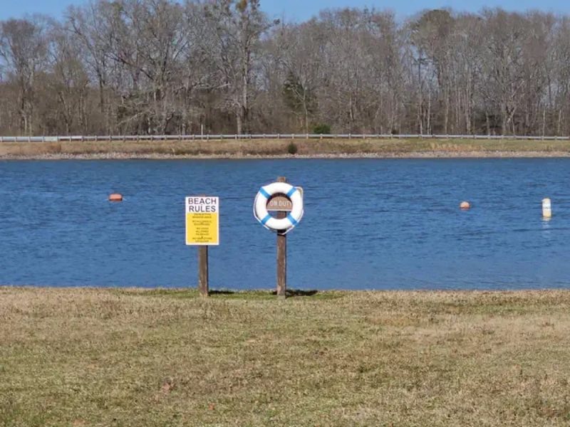 swimming area in the winter