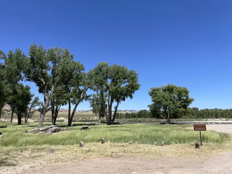 A photo of the Deerlodge Park Campground with No Amenities Shown