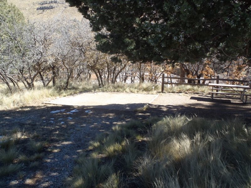 A typical tenting campsite at Dog Canyon