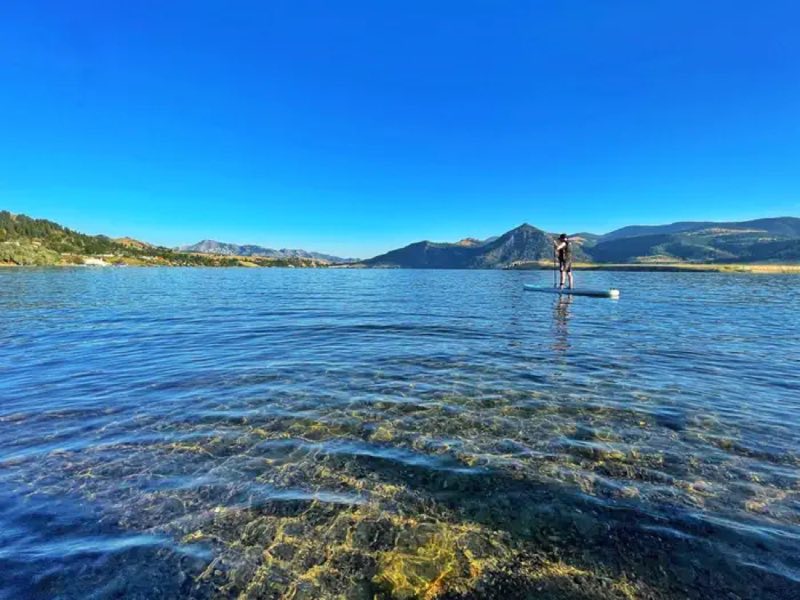 Paddle boarding near the beach