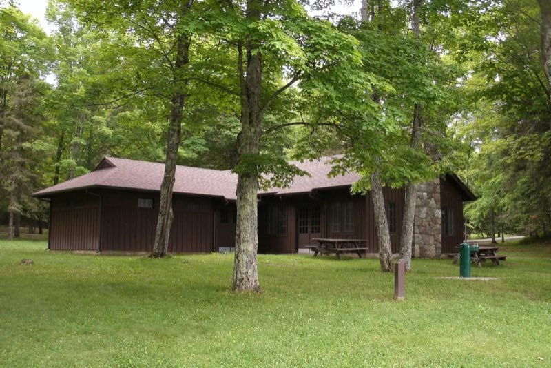 Lake Ottawa Recreation Area day use building.
