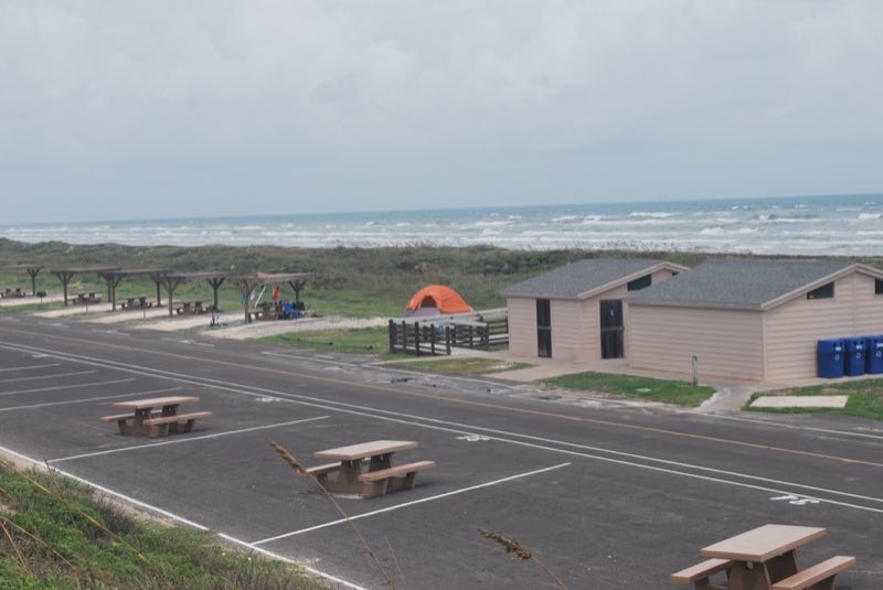 Paved camp sites and restroom and showre facilities at Malaquite Campground.