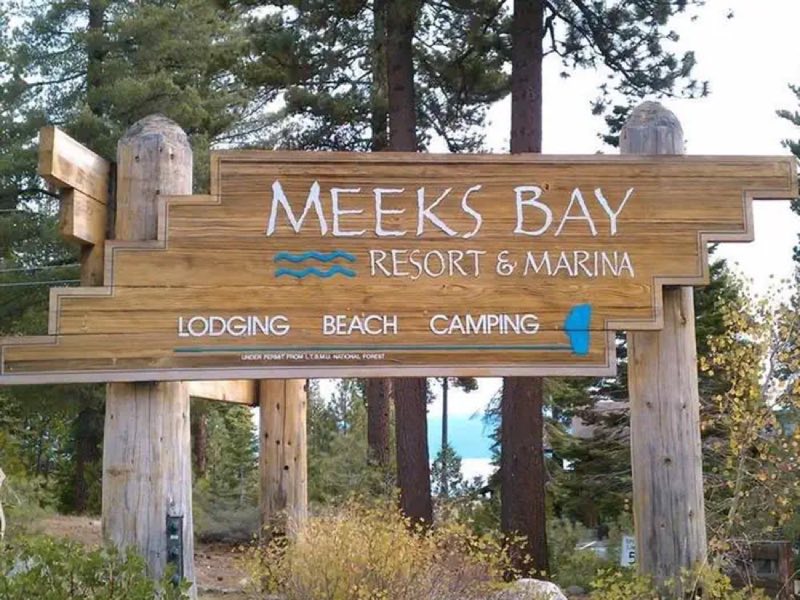 You have arrived! Meeks Bay entry sign.