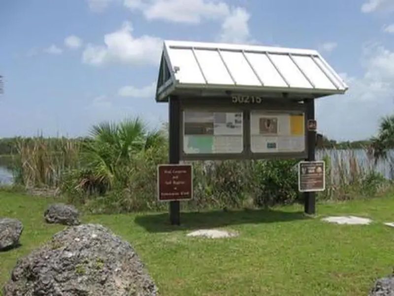 Information board at Monument Lake Campground