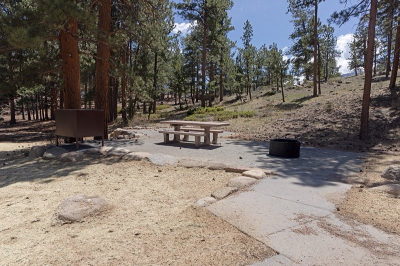 Tent Site in Moraine Park Campground with a concrete walkway