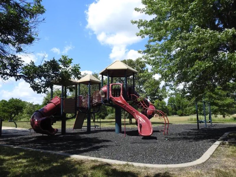 Trail head playground in Outlet Campground