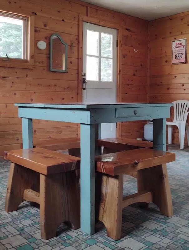 Cabin kitchen table and benches