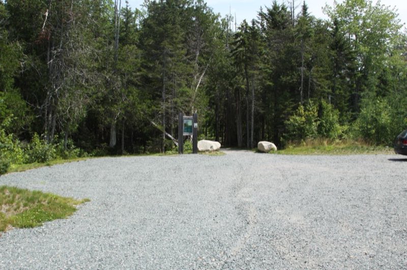 A gravel parking area