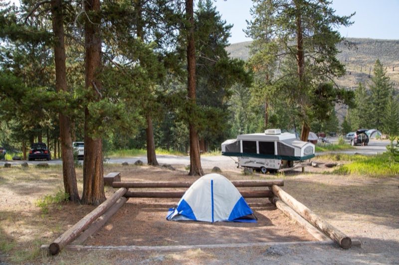 Campsite at Tower Fall Campground