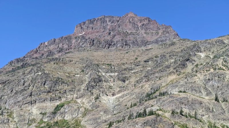 Rising Wolf Mountain looms over Two Medicine Campground.