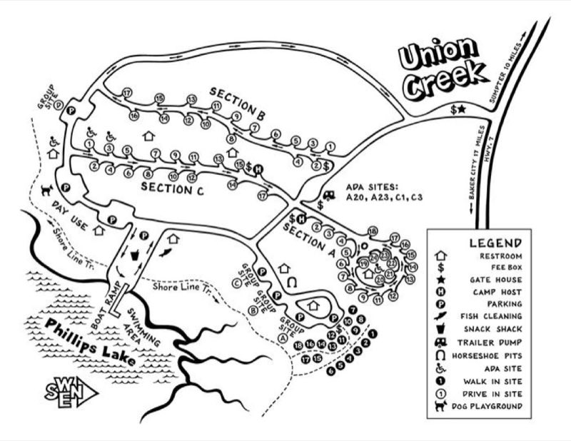 Map of Union Creek Campground